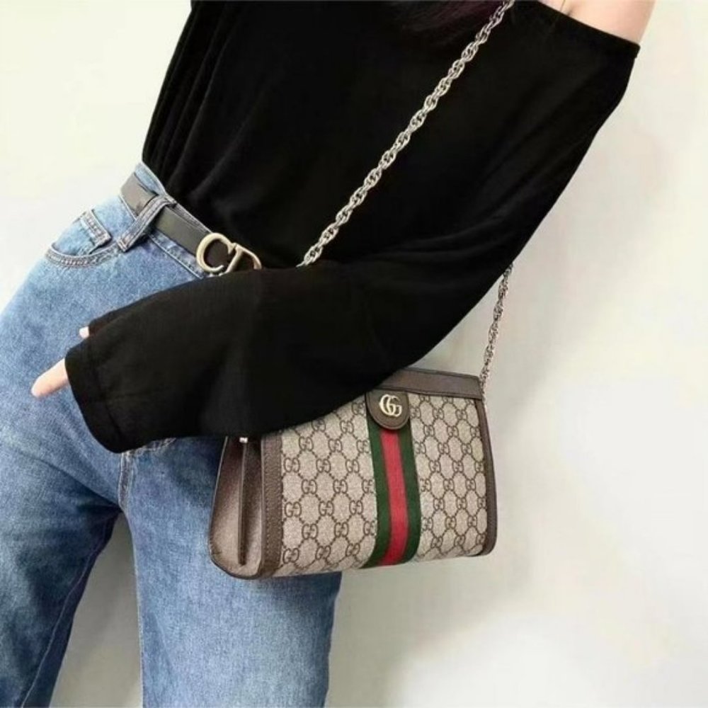 🆕Gucci Ophidia GG Small shoulder bag. GG supreme Style ‎503877 K05NG 8745🆕💼
